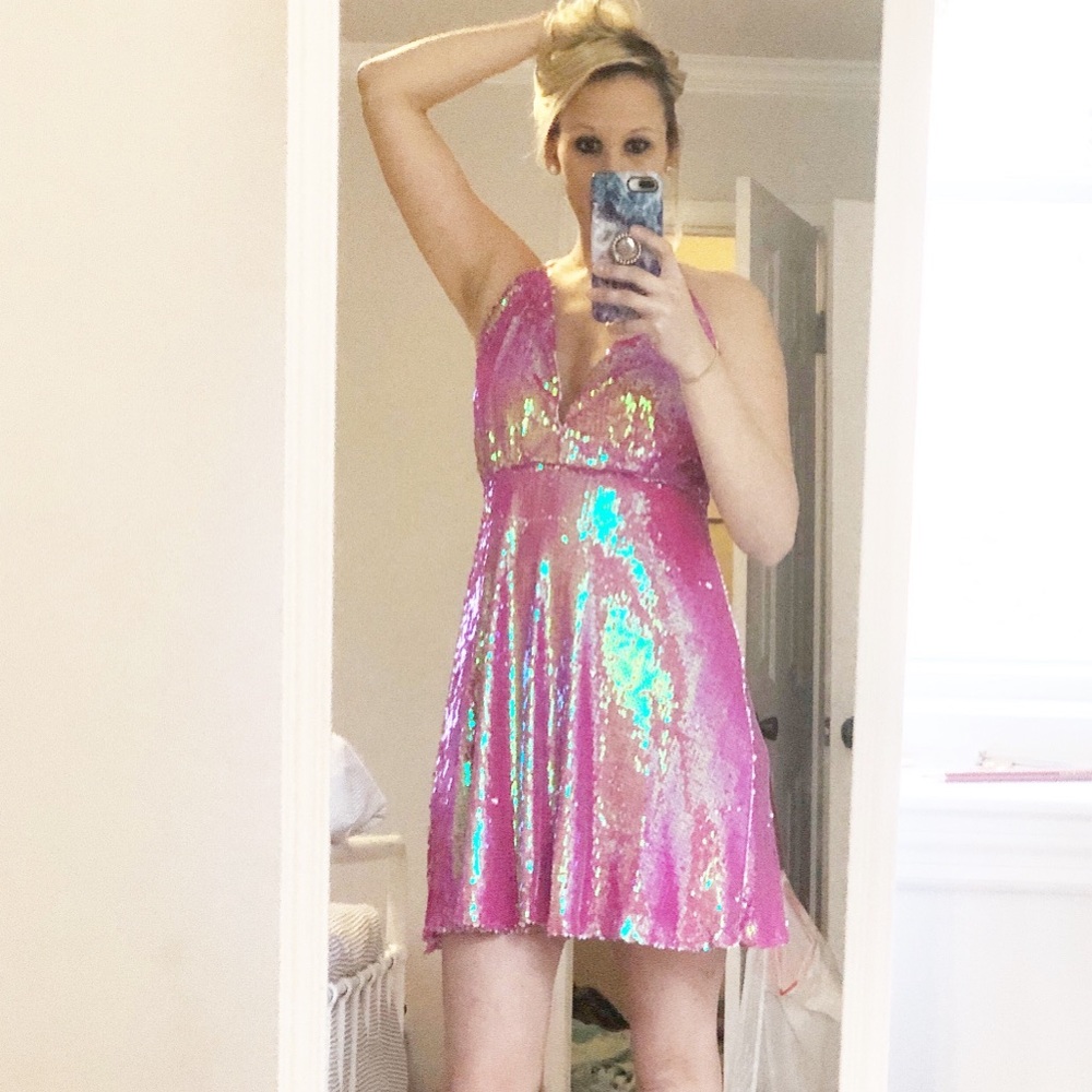 Southern Fried Chics NWOT Barbie Girl Sequin Dress